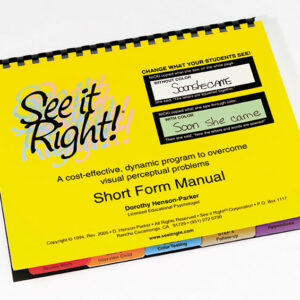 SHORT FORM ASSESSMENT MANUAL